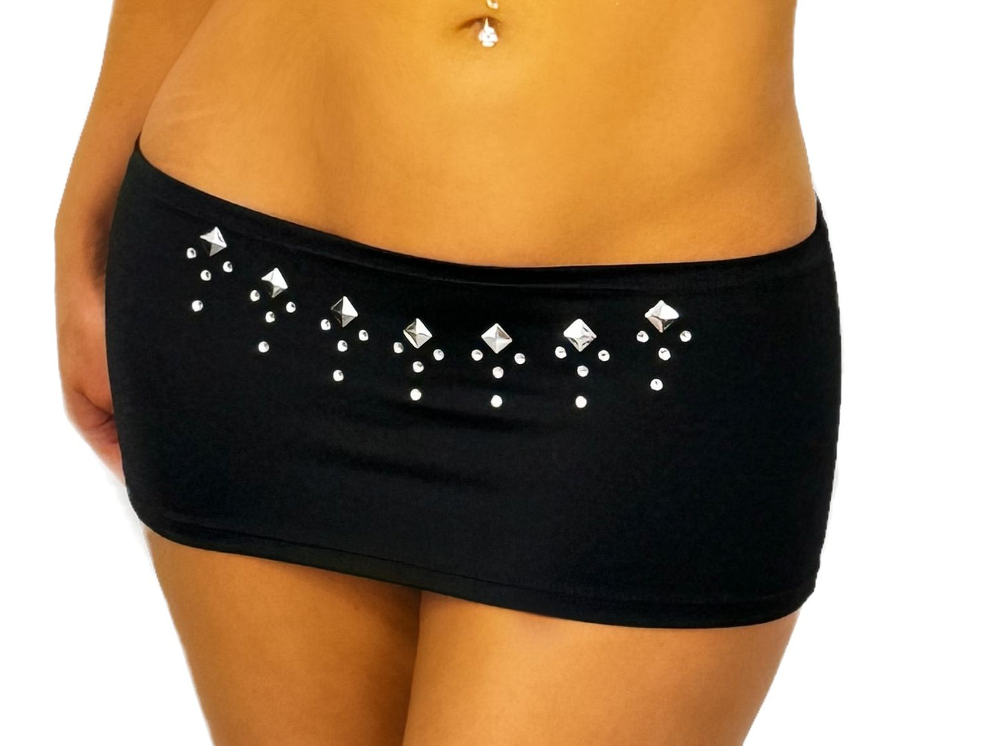 GR117 - Mini Skirt w/Rhinestuds. Comes in 8 Colors!