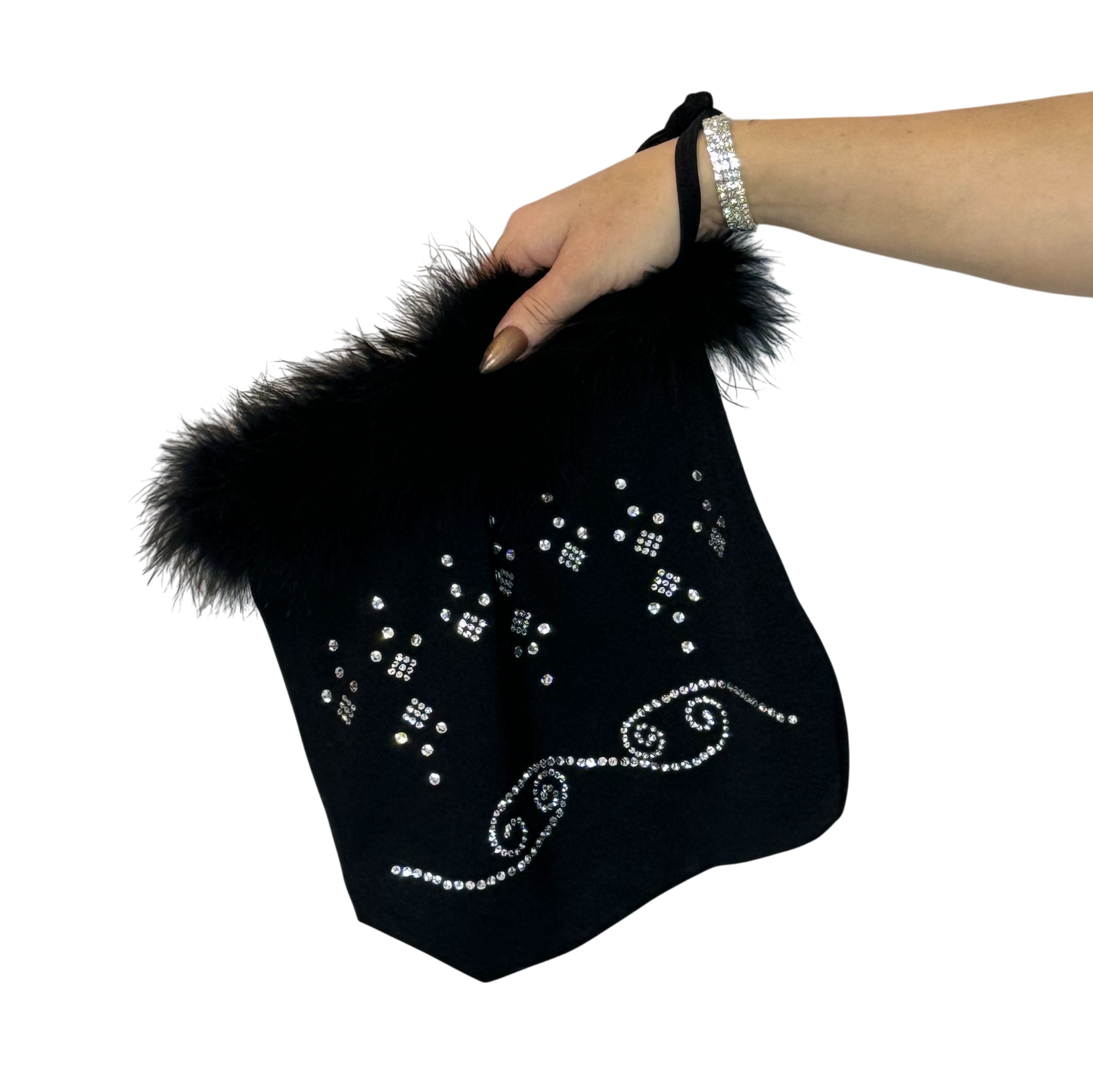 B645M-BK - Star Studded Money Bag (Black)