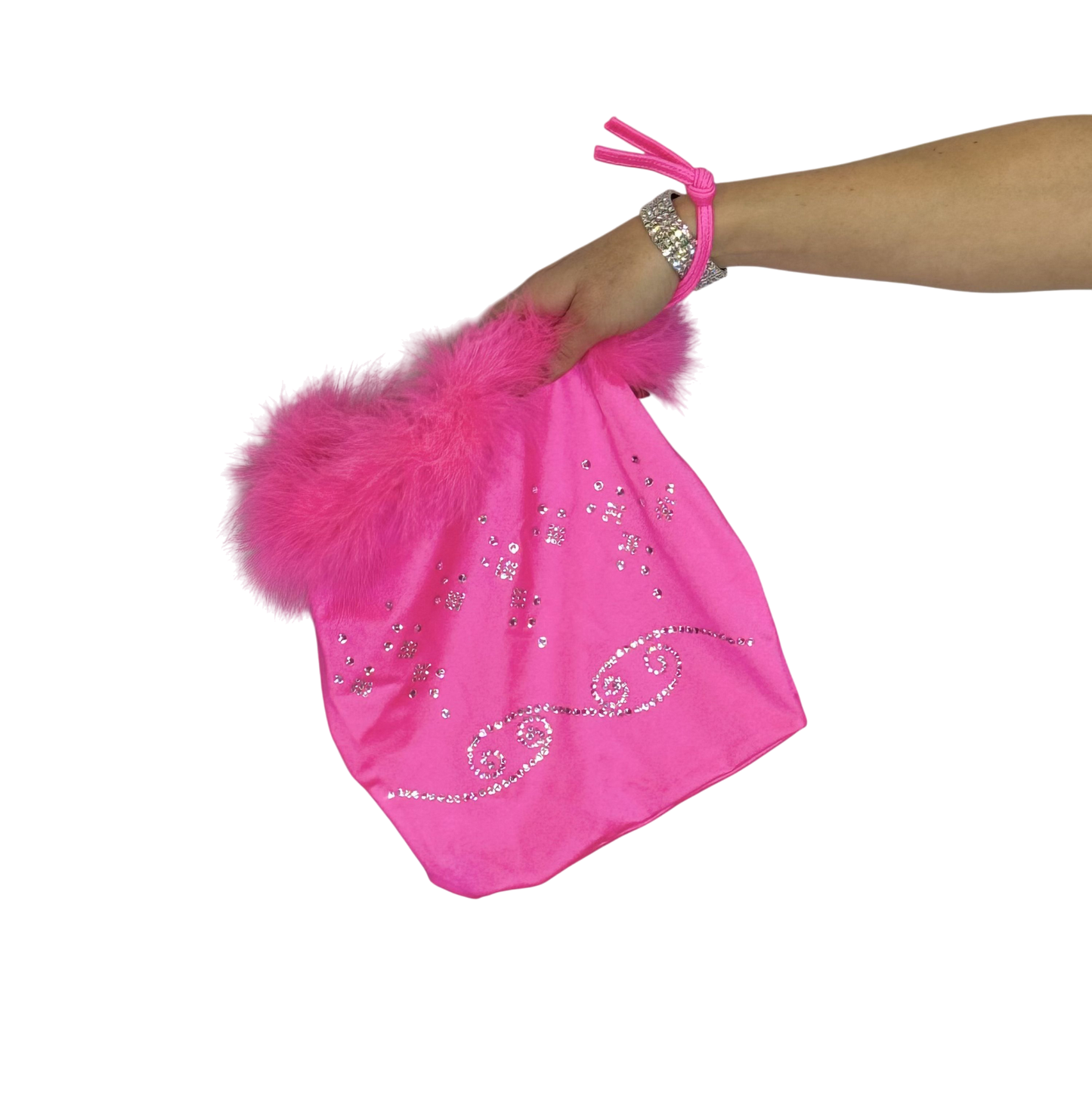 B645M-HP - Star Studded Money Bag (Hot Pink)