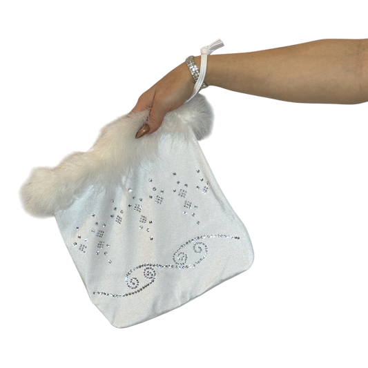 B645M-WT - Star Studded Money Bag (White)
