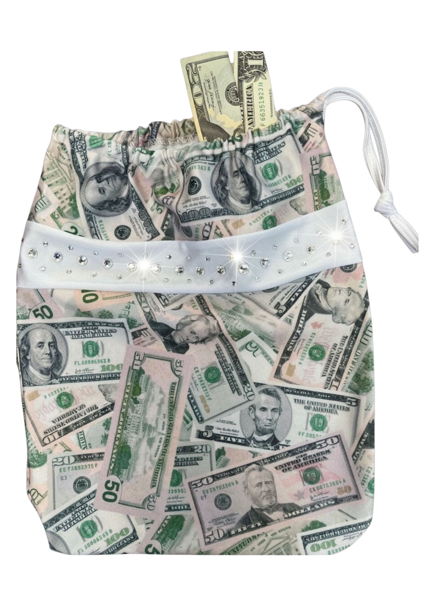 B662 - Money Bag with Rhinestone Trim