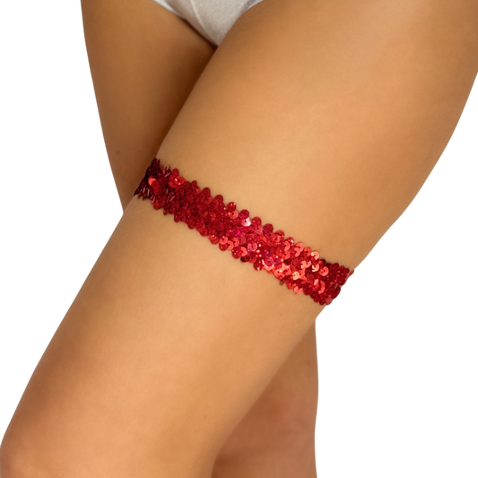 FJ306RD - Red Sequin Garter