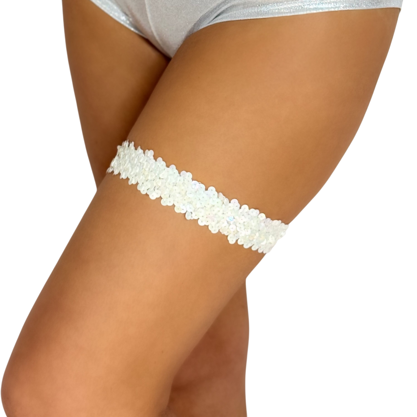 FJ306WT - White Sequin Garer