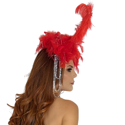FJ307 - Feather Headpiece with Rhinestones