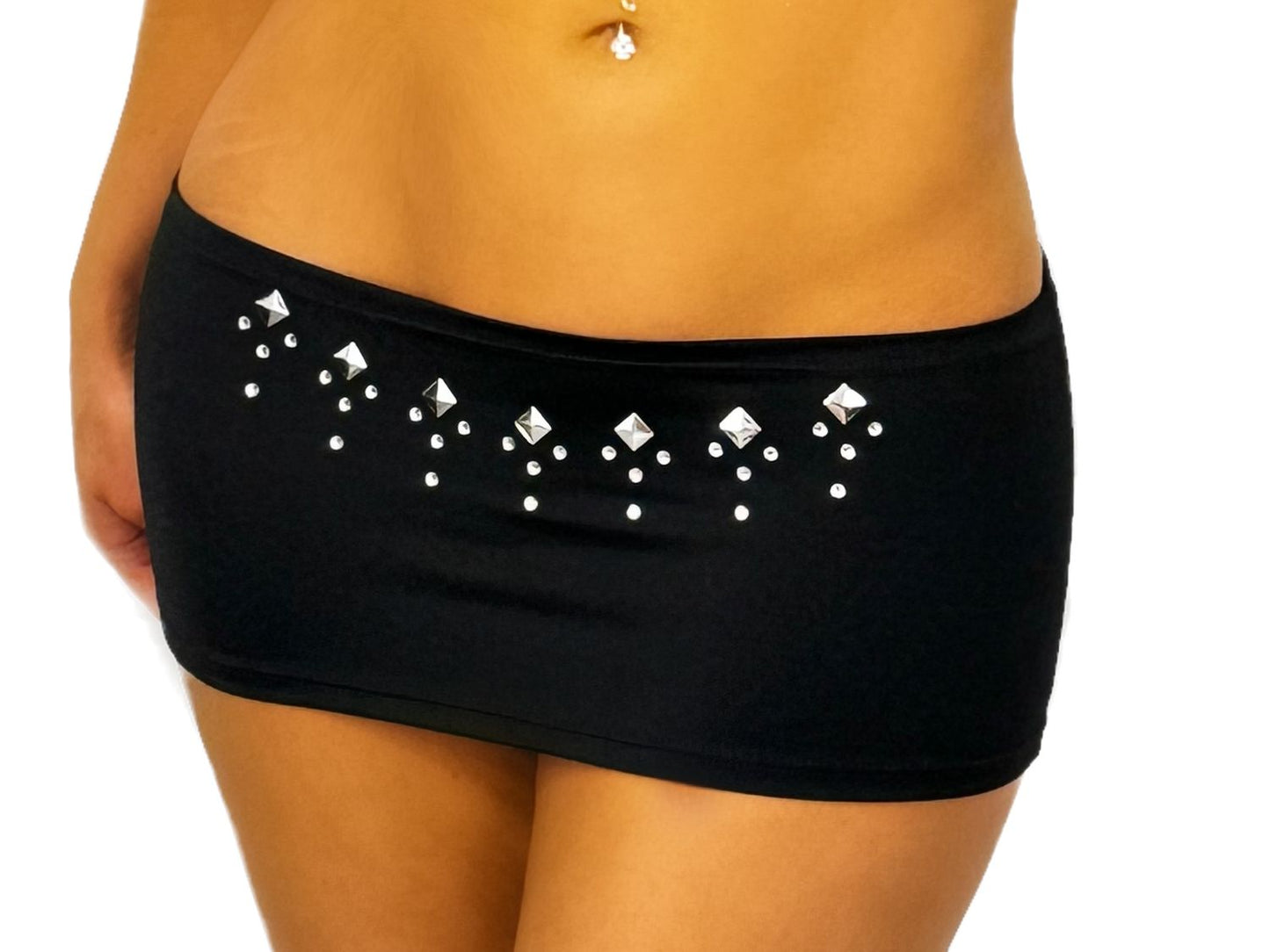 GR117 - Mini Skirt w/Rhinestuds.  Comes in Four Colors!