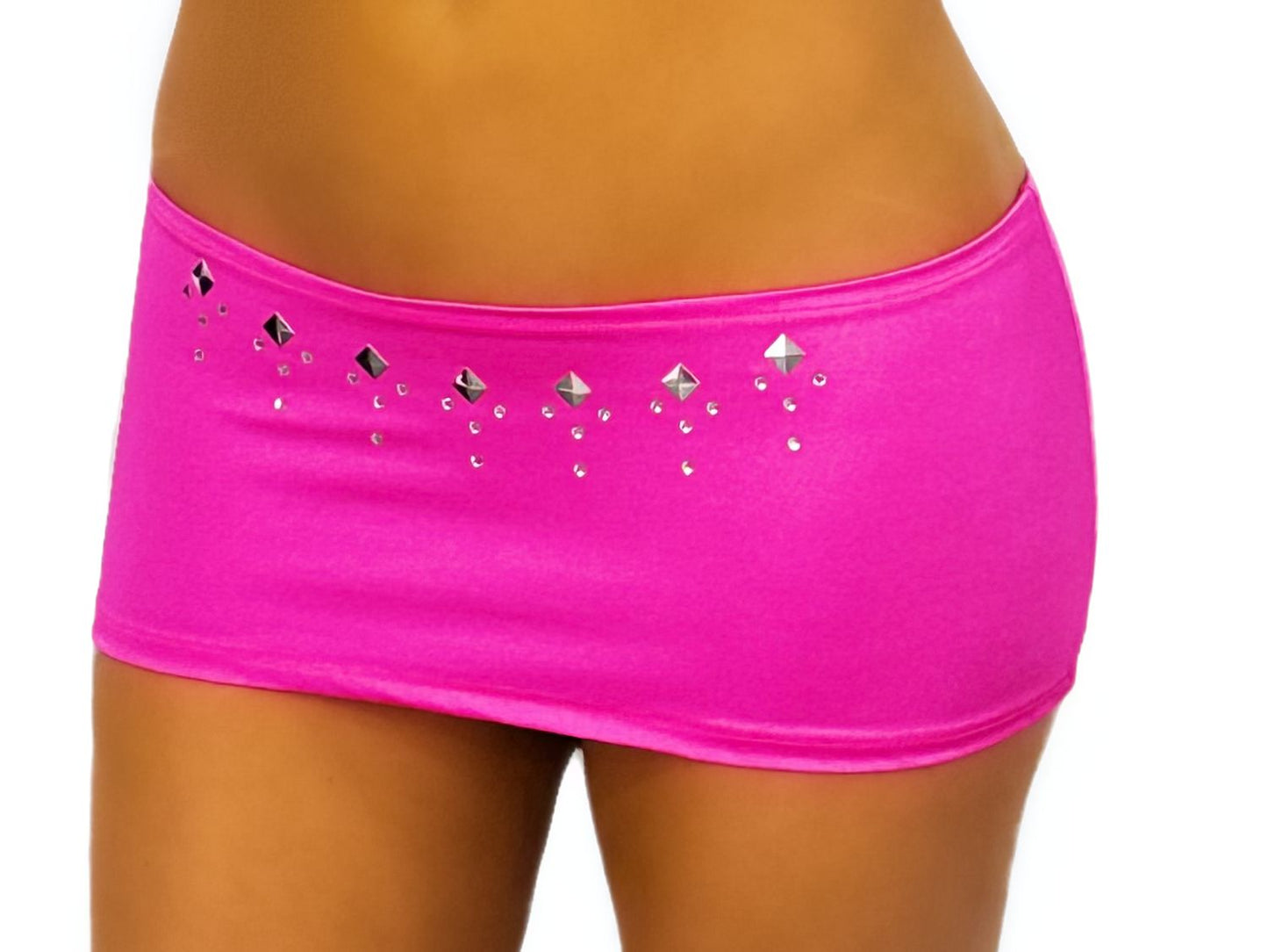 GR117 - Mini Skirt w/Rhinestuds.  Comes in Four Colors!