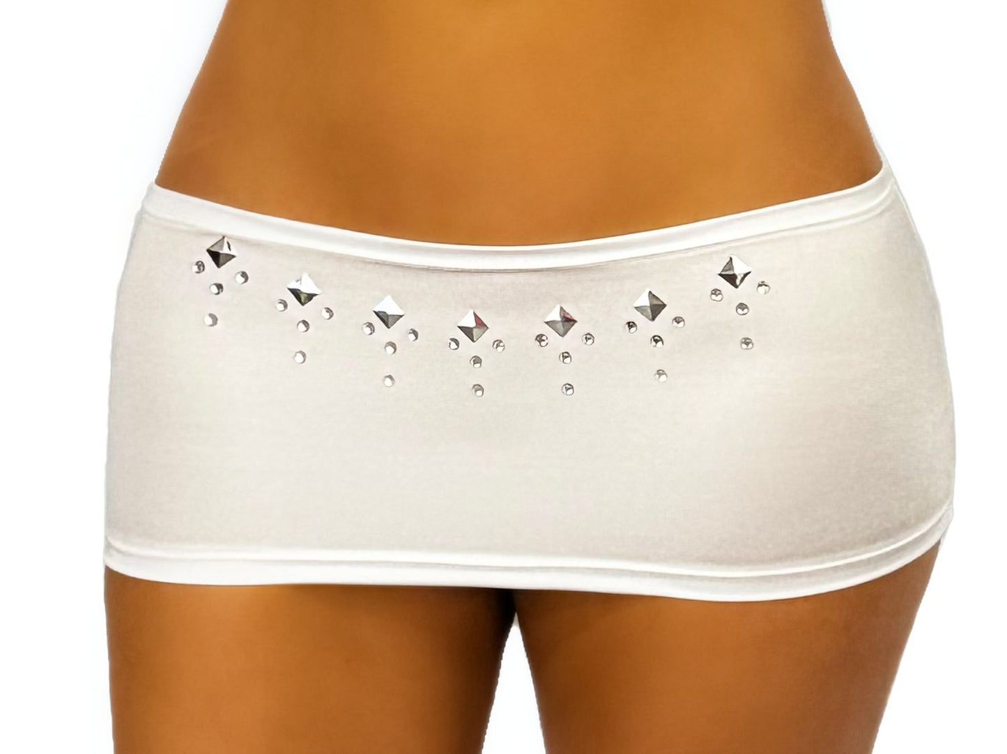 GR117 - Mini Skirt w/Rhinestuds.  Comes in Four Colors!