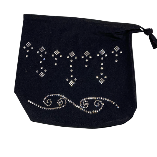 G154B-BK - Rhinestone Money Bag (Black)