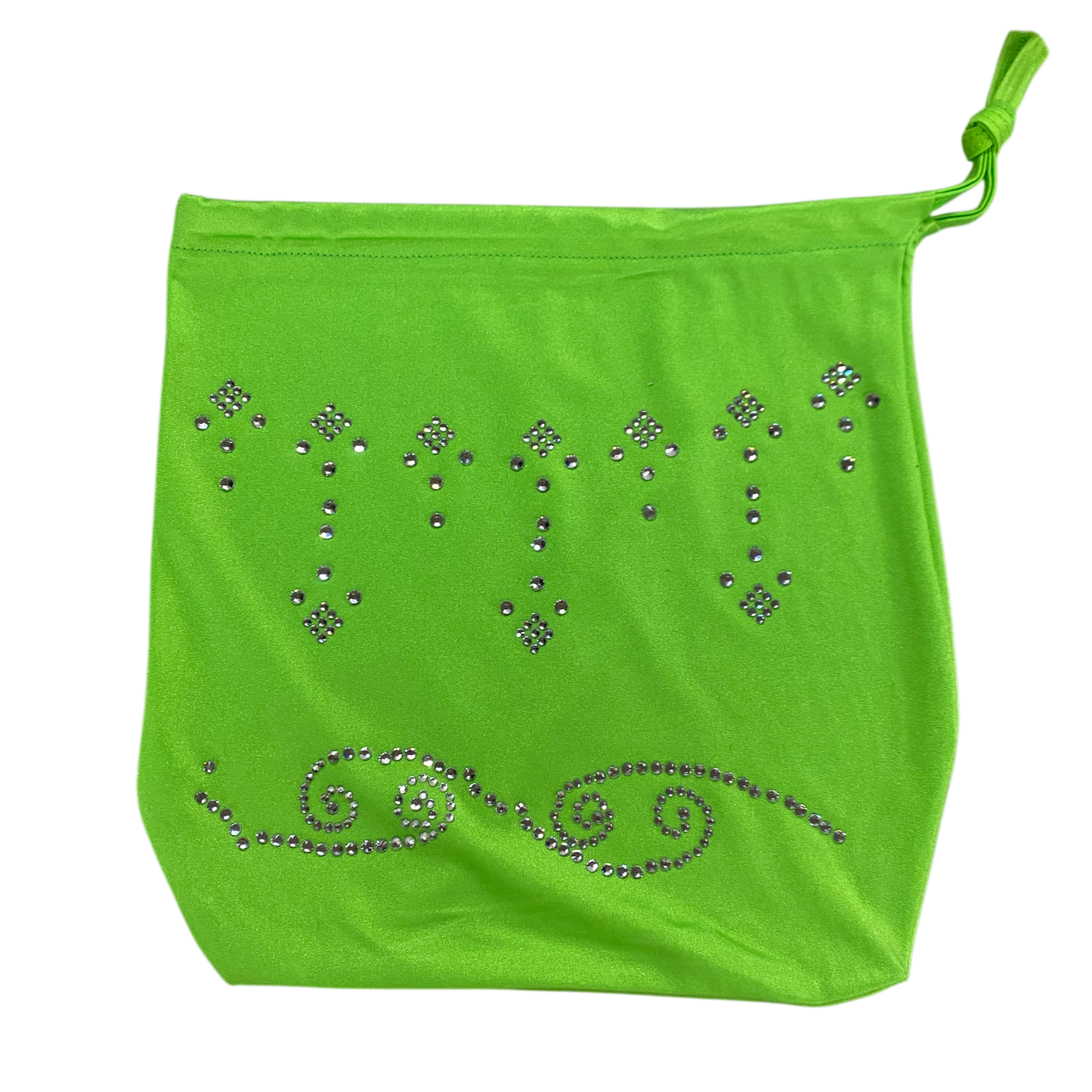 G154B-LM - Rhinestone Money Bag (Lime)