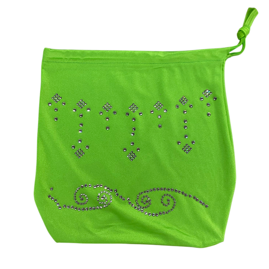 G154B-LM - Rhinestone Money Bag (Lime)