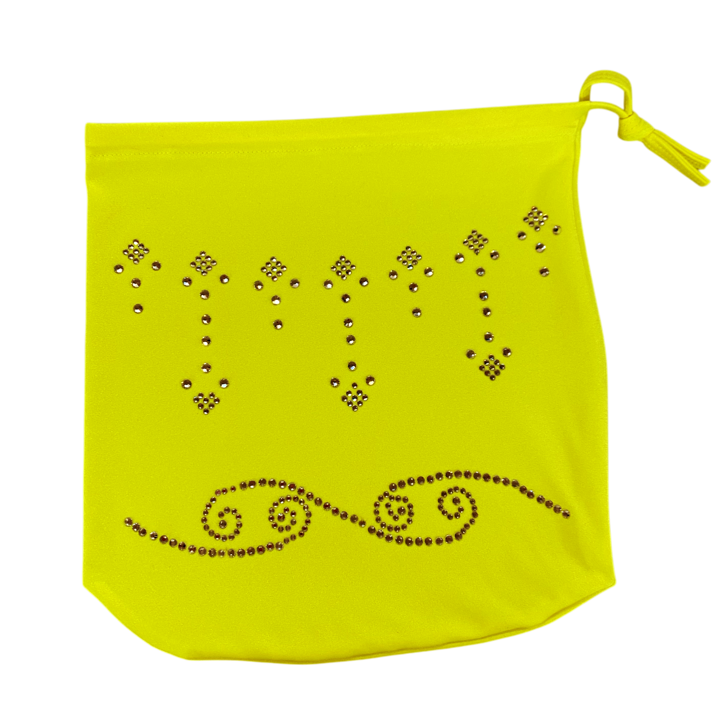 G154B-NY - Rhinestone Money Bag (Neon Yellow)