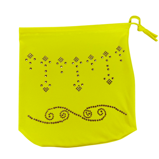 G154B-NY - Rhinestone Money Bag (Neon Yellow)