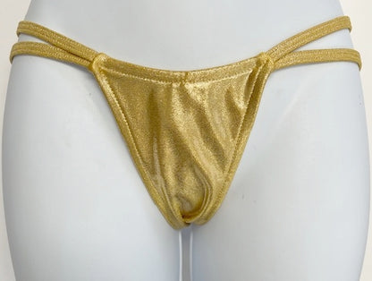 G206D-GD Gold Double String Thong.  Closeout!