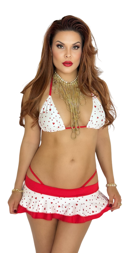 V148 - Angel's Heart Tutu Skirt Set with Thong