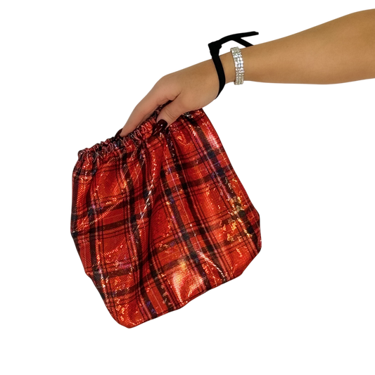 W1926 - Red Plaid Money Bag