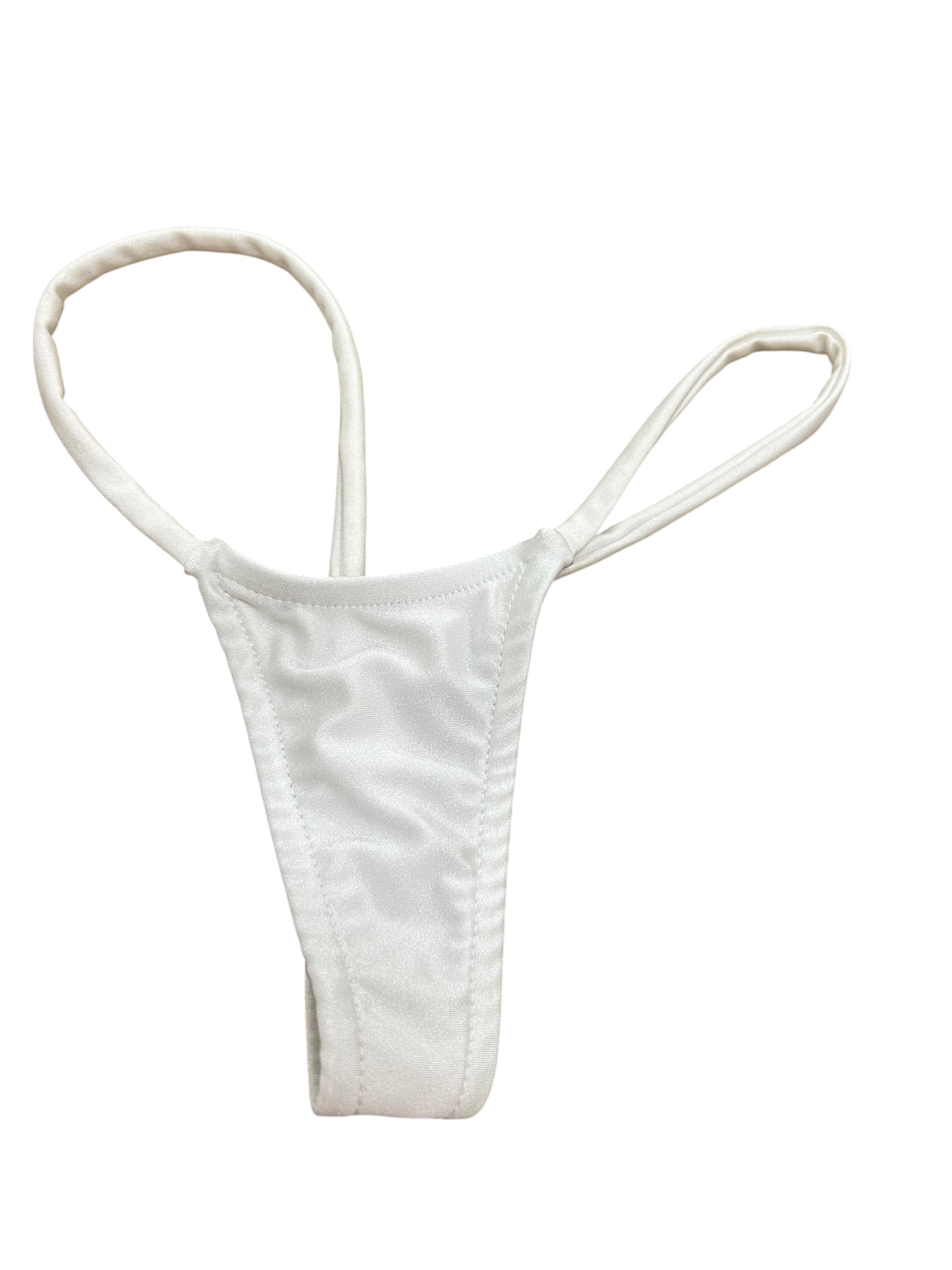 W2048 - White Mini V Back Thong