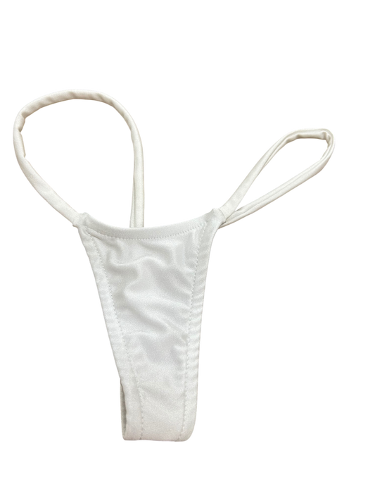 W2048 - White Mini V Back Thong