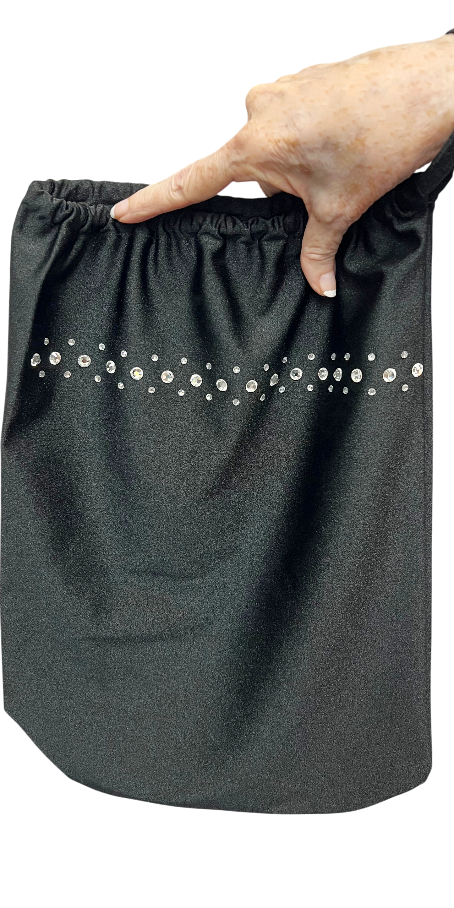 W2115 - XL Money Bag w/Rhinestones (Black)