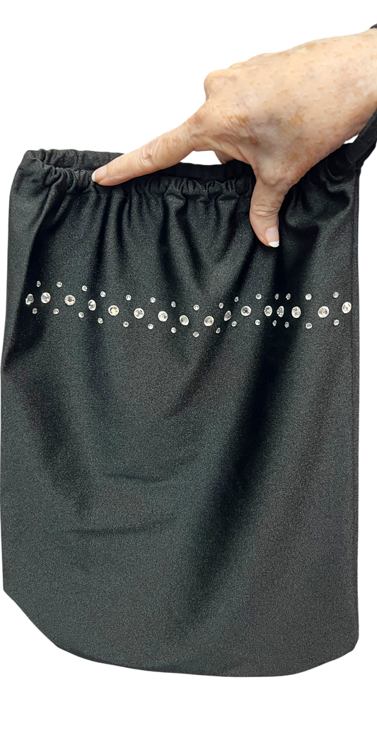 W2115 - XL Money Bag w/Rhinestones (Black)