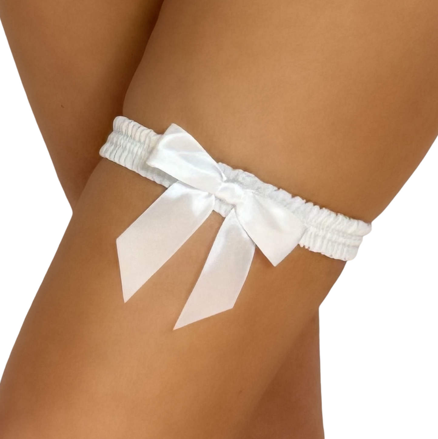 GRTRWT - White Bow Garter