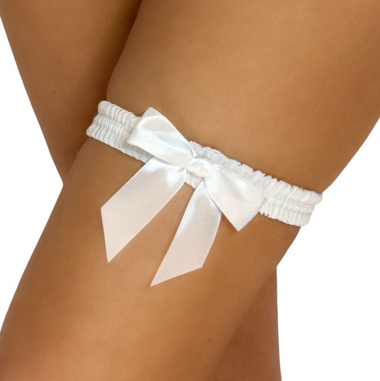 GRTRWT - White Bow Garter